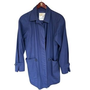 London Fog Women's Navy Blue Jacket Size 12 Chore Coat Trench Coat